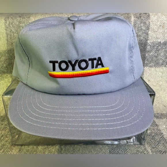 Toyota Other - Vintage Toyota Grey Tri Color Stripes Embroidery Trucker Hat SnapBack OS NWOT